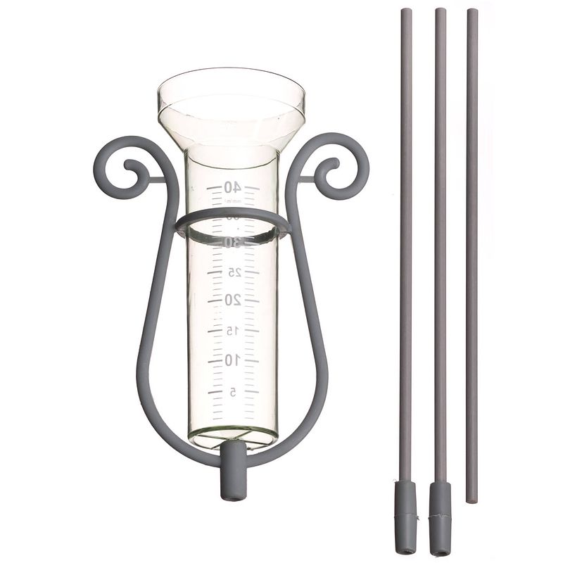 Foto van Kunststof regenmeter 25 ml met steel 100 cm - regenmeters