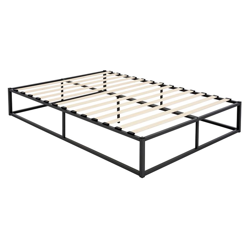 Foto van Ml design metalen bed zwart, 200x160 cm, gemaakt van stalen frame