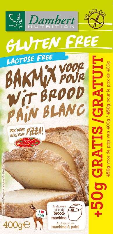 Foto van Damhert gluten free bakmix wit brood