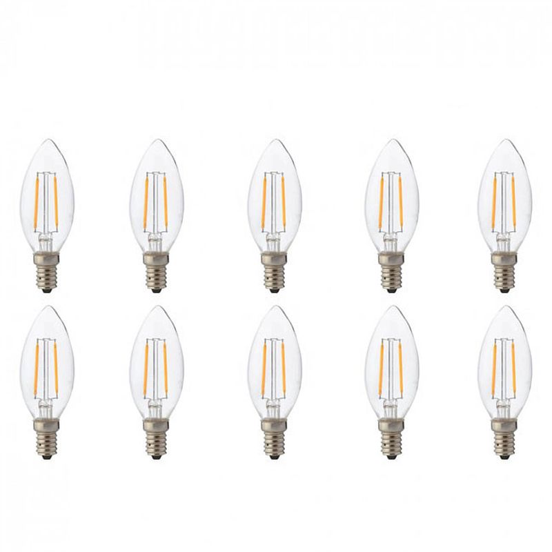 Foto van Led lamp 10 pack - kaarslamp - filament - e14 fitting - 2w - natuurlijk wit 4200k