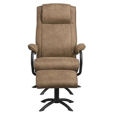 Foto van Relaxfauteuil vincent incl. hocker - taupe - leen bakker