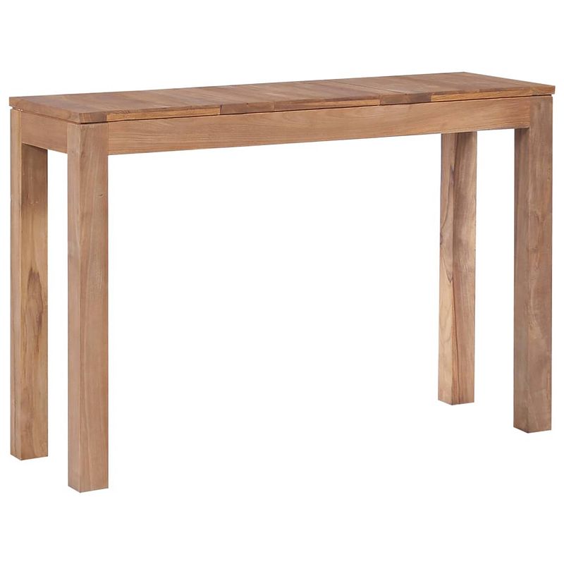 Foto van The living store massief teakhouten tafel - wandtafel - 110x35x76 cm - handgemaakt