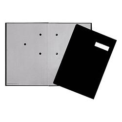 Foto van Handtekeningenmappen linnen zwart, indeling: 20 vakken, omslag: linnen