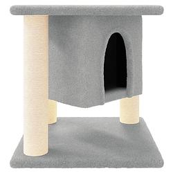 Foto van The living store all-in-one kattenmeubel - 35 x 35 x 37 cm - lichtgrijs