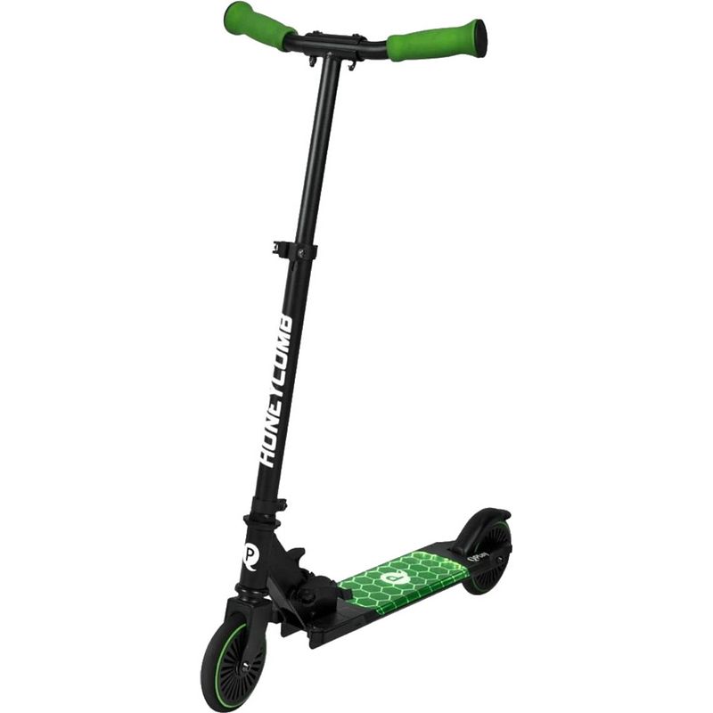 Foto van Qplay kinderstep honeycomb junior voetrem zwart/groen