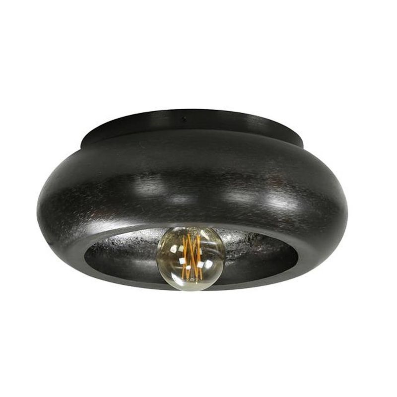 Foto van Zwarte plafondlamp skyler rond ø42 cm