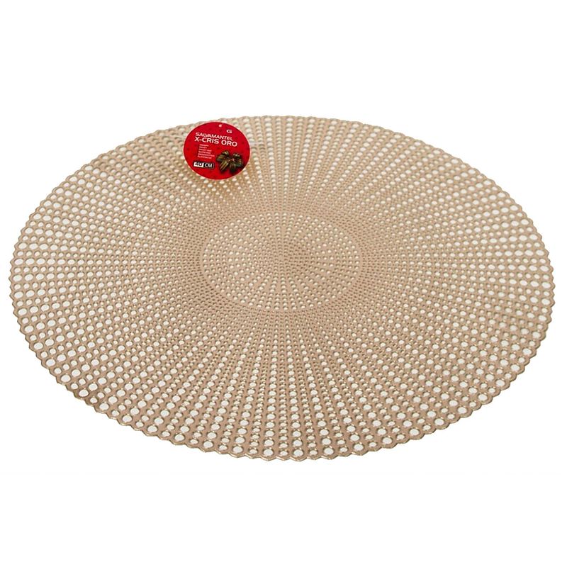 Foto van Ronde kunststof dinner placemats goud-kleur met diameter 40 cm - placemats