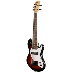 Foto van Kala solid body 5-string fretted u-bass tobacco burst 5-snarige elektrische basgitaar met gigbag