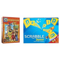 Foto van Spellenbundel - 2 stuks - carcassonne junior & mattel scrabble junior