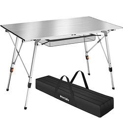 Foto van Tectake® - aluminium campingtafel kampeertafel klaptafel - in hoogte verstelbaar - zilverkleurig - 404984