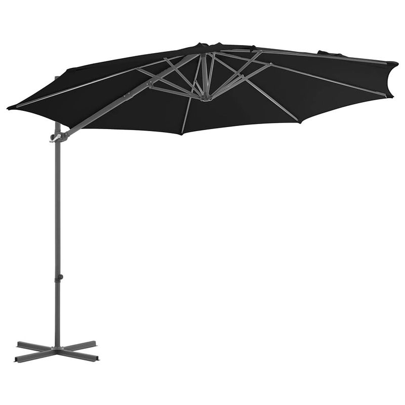 Foto van The living store parasol zwart - 300 x 255 cm - uv-beschermend polyester