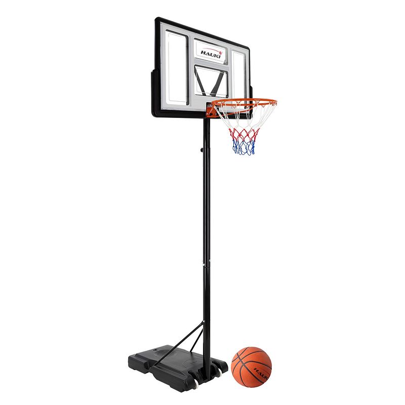 Foto van Basketbal hoepelset met standaard wit staal hauki
