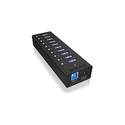 Foto van Icy box ib-ac6110 usb 3.2 gen 1-hub 10 poorten zwart