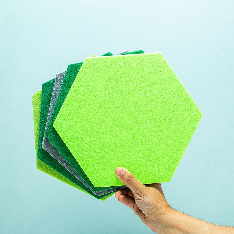 Foto van Zelfklevende hexagon prikborden (set van 5) - groene tinten