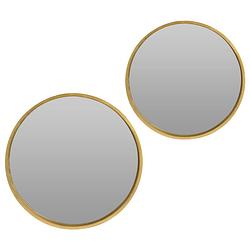 Foto van Wandspiegels rond - 2x - goud - 30 cm + 40 cm - hout - spiegels