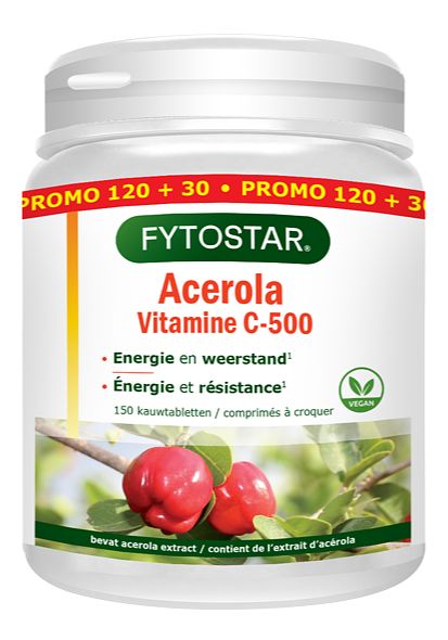 Foto van Fytostar acerola c-500 vitamine c kauwtabletten