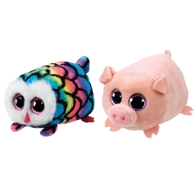 Foto van Ty - knuffel - teeny ty's - hootie owl & curly pig