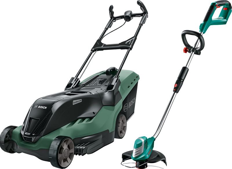 Foto van Bosch universalrotak 36-590 + bosch advancedgrasscut 36 li