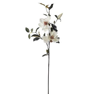 Foto van Kunstbloem magnolia branch - crème - 90 cm - leen bakker