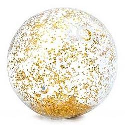 Foto van Intex opblaasbare gouden glitter strandbal 71 cm speelgoed - strandballen