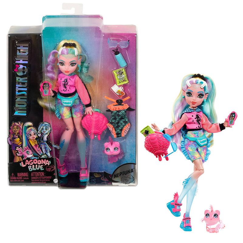 Foto van Monster high lagoona blue pop met huisdier en accessoires