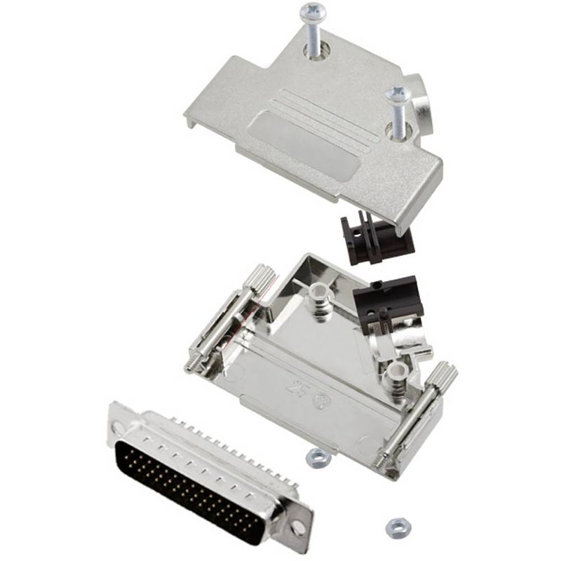 Foto van Tru components tcd45pkm25hdp44k 7709452 d-sub male connectorset 45 ° aantal polen: 44 soldeerkelk 1 stuk(s)