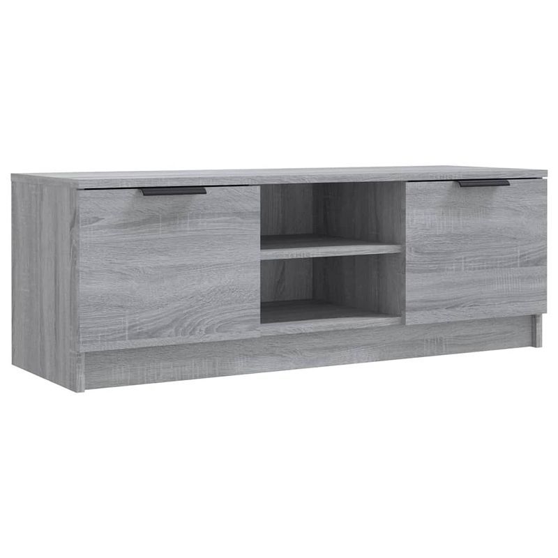 Foto van The living store televisiemeubel - televisiemeubel - 102 x 35 x 36.5 cm - grijs sonoma eiken