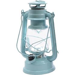 Foto van Licht mintgroene led licht stormlantaarn 25 cm - campinglamp/campinglicht - koel licht mintgroene led lamp