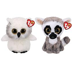 Foto van Ty - knuffel - beanie buddy - austin owl & linus lemur