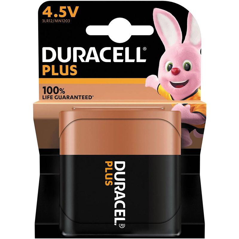 Foto van Duracell batterij plus 100% 4,5v, op blister 10 stuks