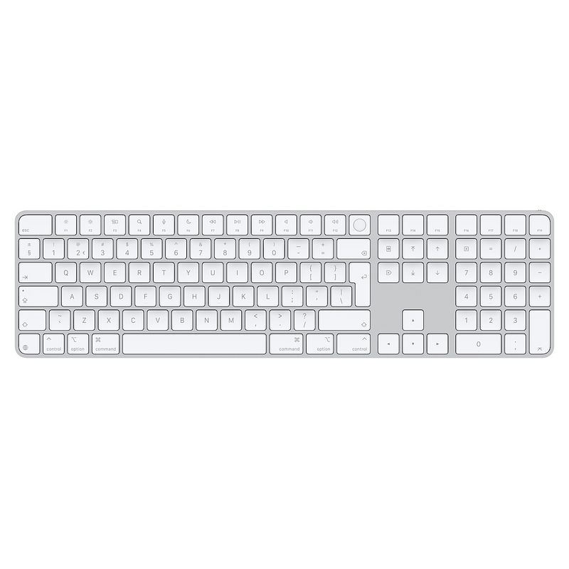 Foto van Apple magic keyboard met touch id en numeriek toetsenblok (2024) toetsenbord wit