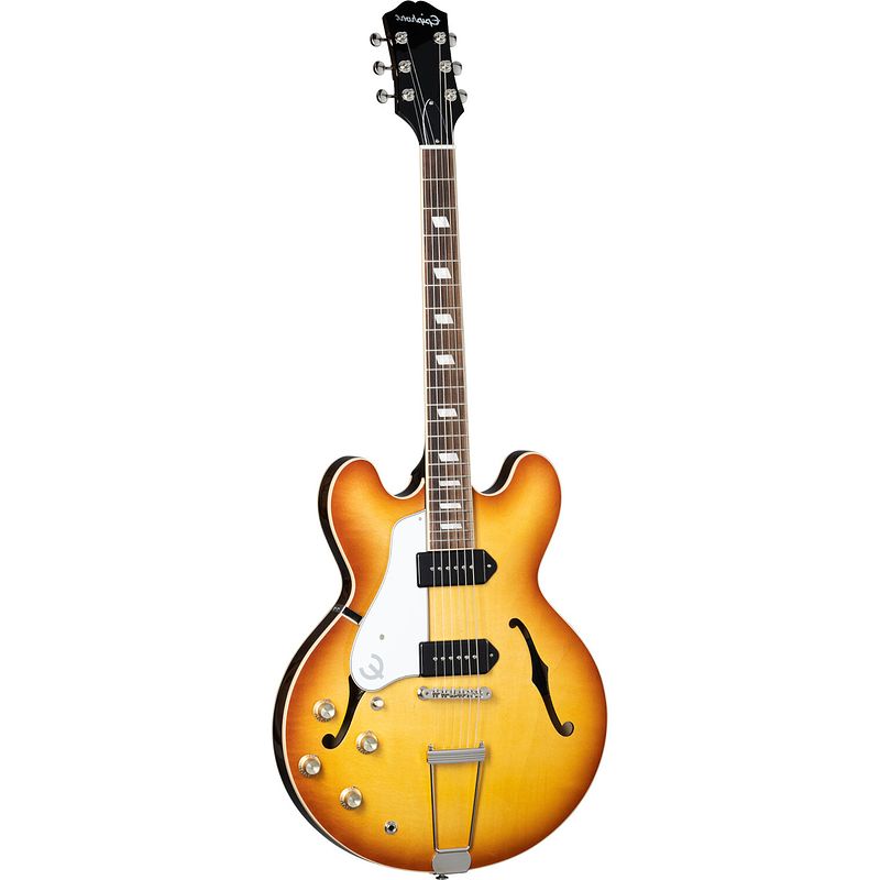 Foto van Epiphone usa collection casino lh royal tan linkshandige semi-akoestische gitaar met hard case