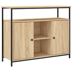 Foto van Vidaxl dressoir 100x35x80 cm bewerkt hout sonoma eikenkleurig