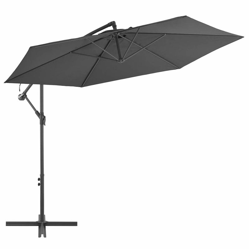 Foto van Vidaxl zweefparasol met aluminium paal 300 cm antraciet