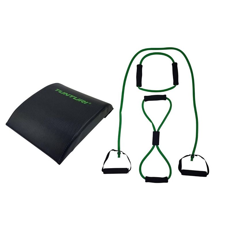 Foto van Tunturi - fitness set - abmat zwart - tubing set groen