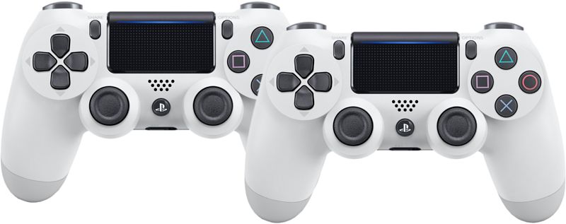 Foto van Sony playstation 4 draadloze dualshock v2 4 controller wit duo pack