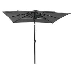 Foto van The living store parasol tuin - 250 x 250 x 260 cm - uv-beschermend polyester - aluminium paal - antraciet