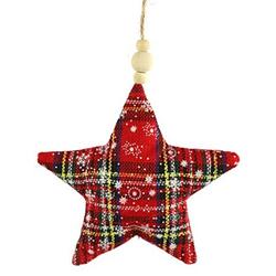 Foto van Non-branded kerstster aaron 27 cm textiel rood