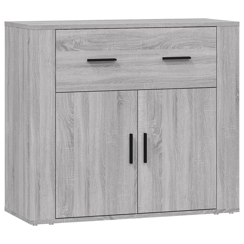 Foto van Vidaxl dressoir 80x33x70 cm bewerkt hout grijs sonoma eikenkleurig