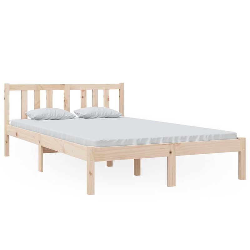 Foto van The living store houten bedframe - rustiek - bedframe - 120 x 200 cm - massief grenenhout