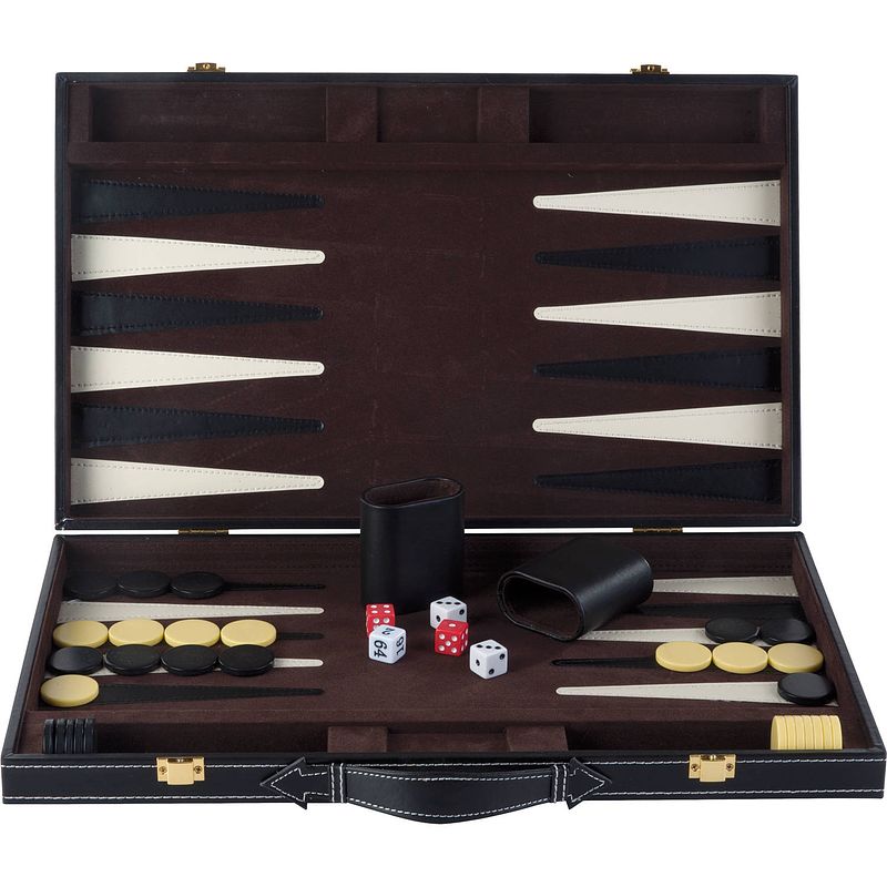 Foto van Backgammon ingelegd 46 x 30 cm zwart