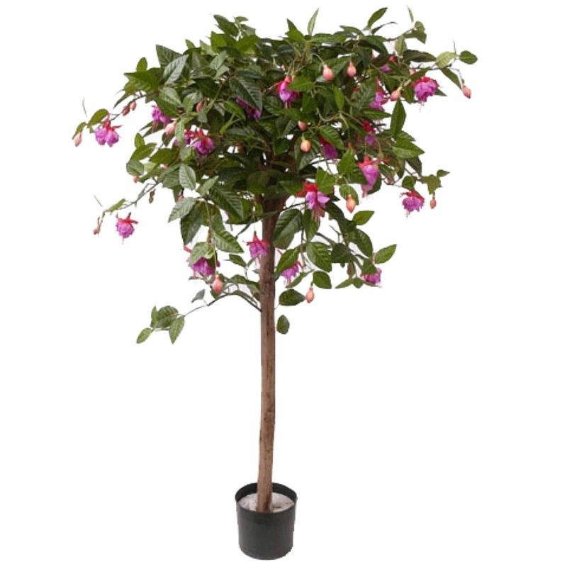 Foto van Kunstplant fuchsia plant op stam 90 cm - kunstplanten