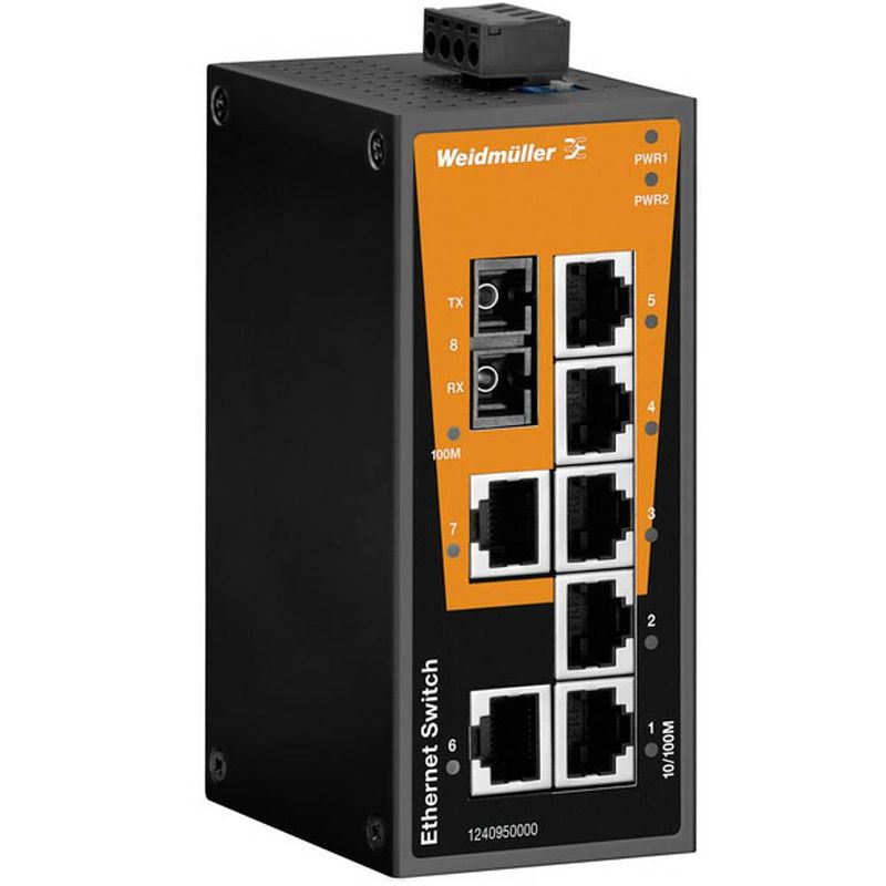 Foto van Weidmüller ie-sw-bl08t-7tx-1sc industrial ethernet switch 10 / 100 mbit/s