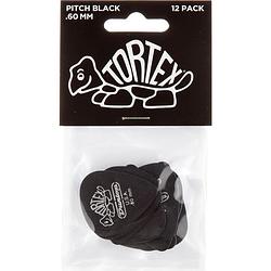 Foto van Dunlop tortex pitch black standard 0.60mm 12-pack plectrumset zwart