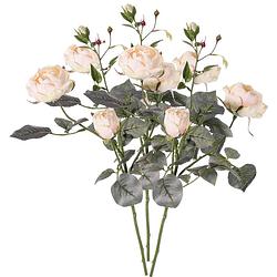 Foto van Top art kunstbloem roos ariana - 3x - wit - 73 cm - kunststof steel - decoratie bloemen - kunstbloemen