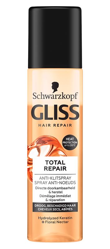 Foto van Schwarzkopf gliss kur total repair anti-klit spray