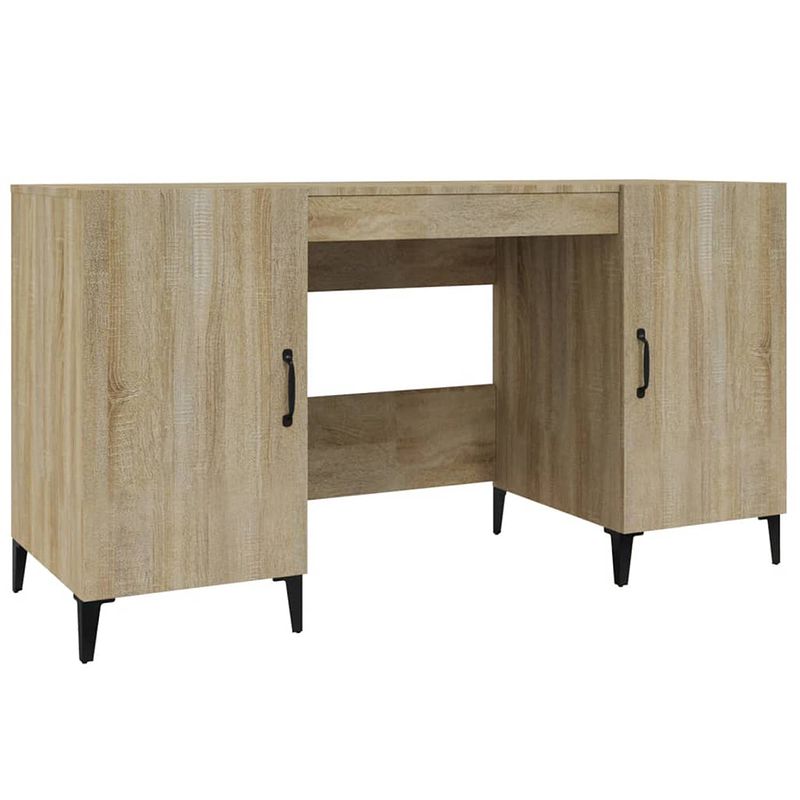 Foto van Vidaxl bureau 140x50x75 cm bewerkt hout sonoma eikenkleurig