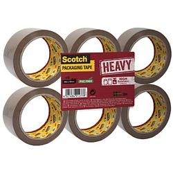 Foto van Scotch verpakkingsplakband heavy, ft 50 mm x 66 m, bruin, pak van 6 stuks