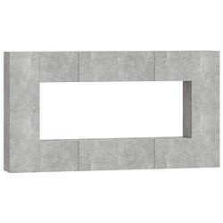 Foto van The living store tv-meubelset - betongrijs - 80x30x30 cm - 30.5x30x60 cm