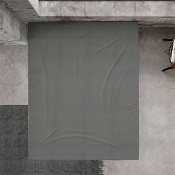 Foto van Dreamhouse bedding flanellen hoeslaken - antraciet 180 x 200/210 cm